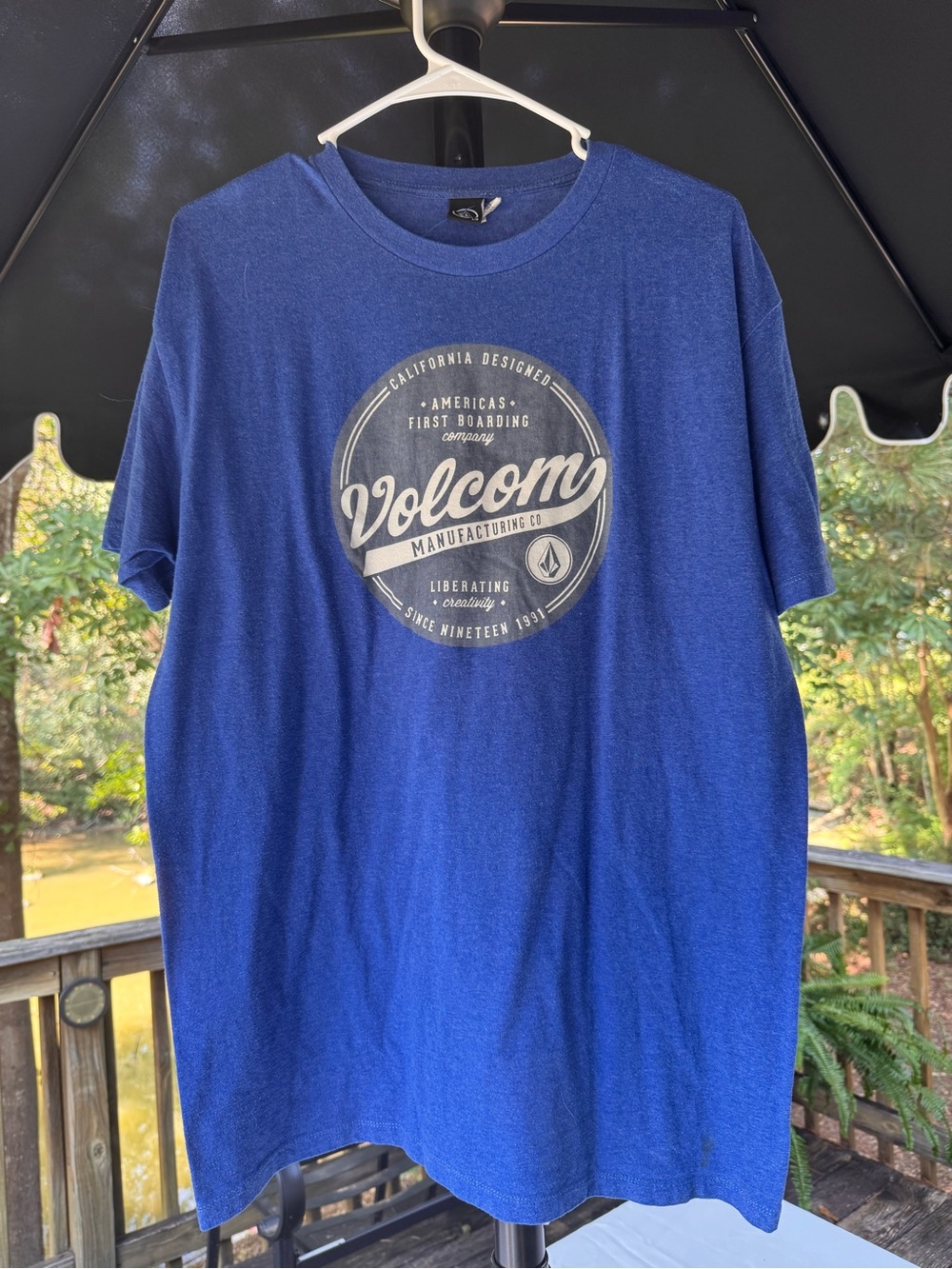 Volcom Blue Short Sleeve Graphic Logo Tee